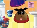 Game Pou girl washing clothes and shoes